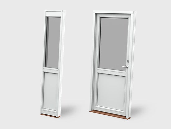 Een zijlicht samen met een voordeur in dezelfde stijl van Sparkozijnen